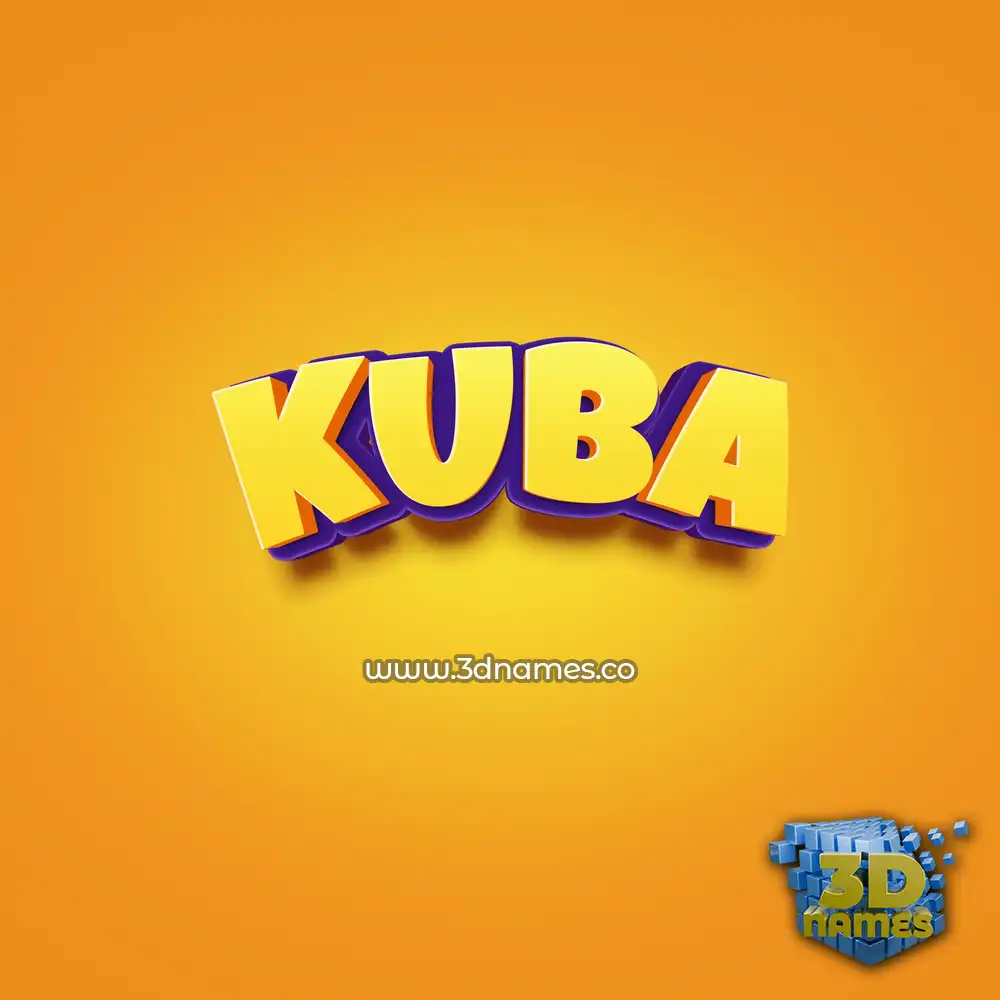 kuba in Orange Toon style - 3D name wallpaper