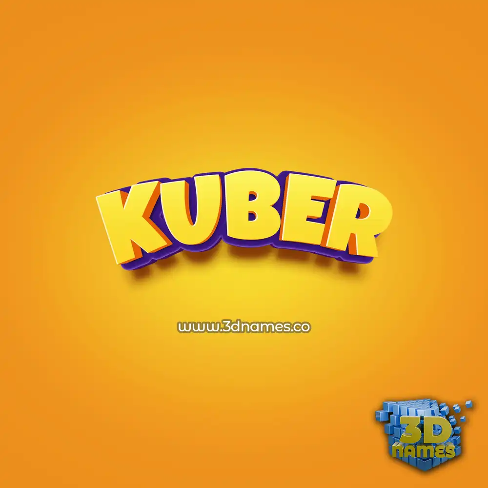 kuber in Orange Toon style - 3D name wallpaper