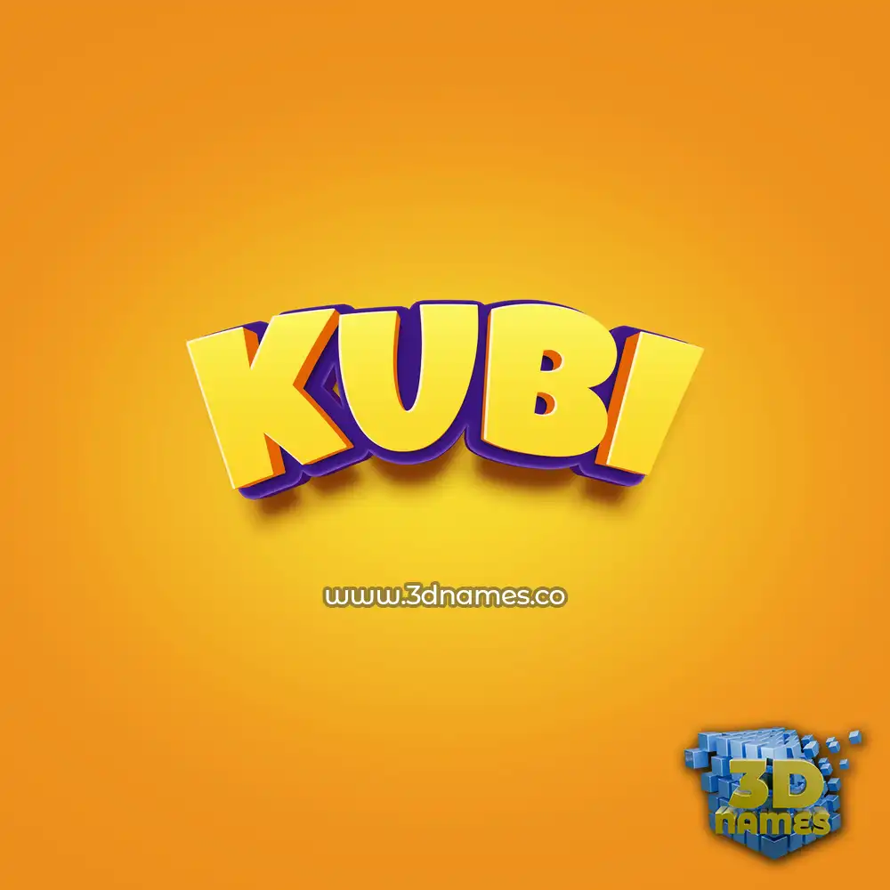 kubi in Orange Toon style - 3D name wallpaper