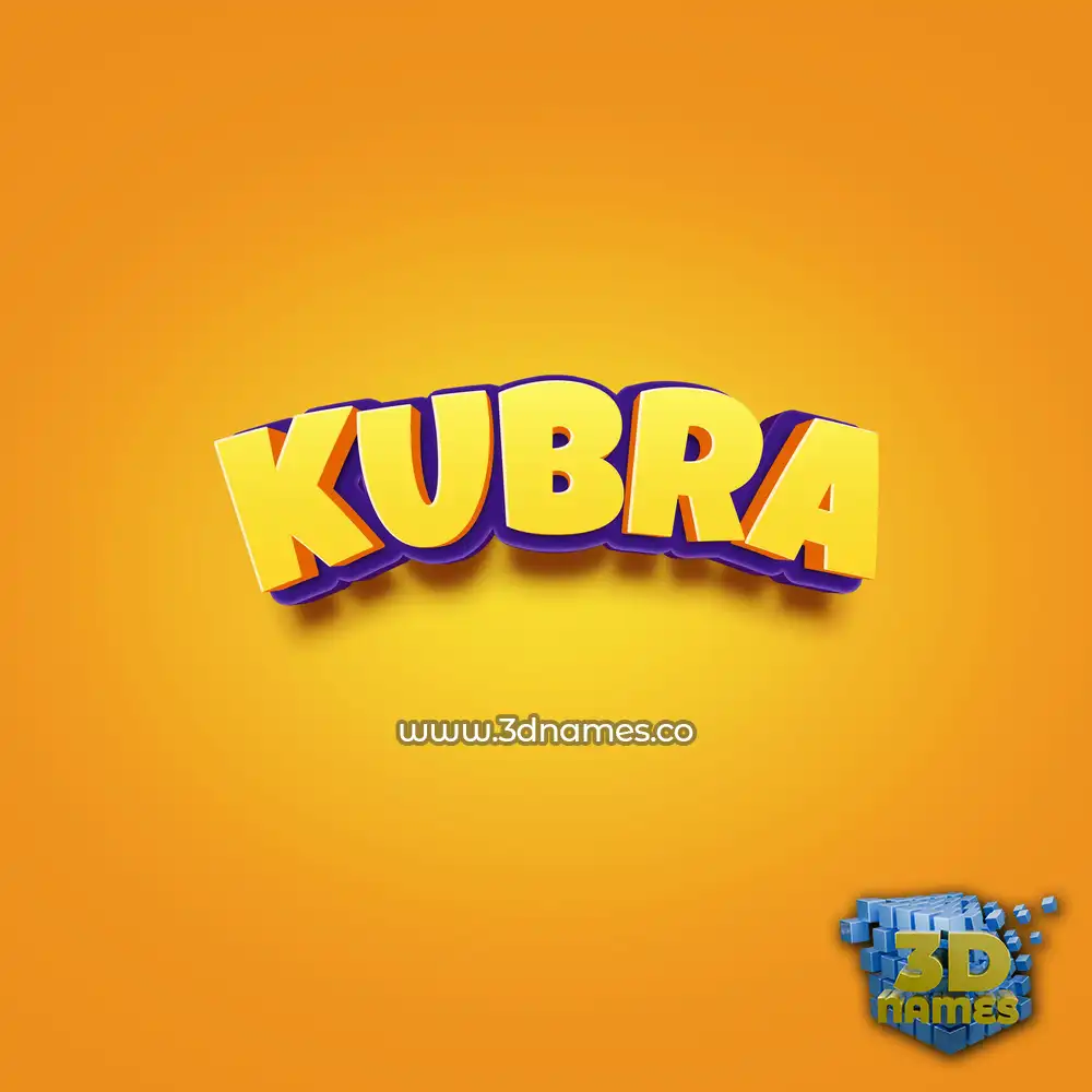 kubra in Orange Toon style - 3D name wallpaper