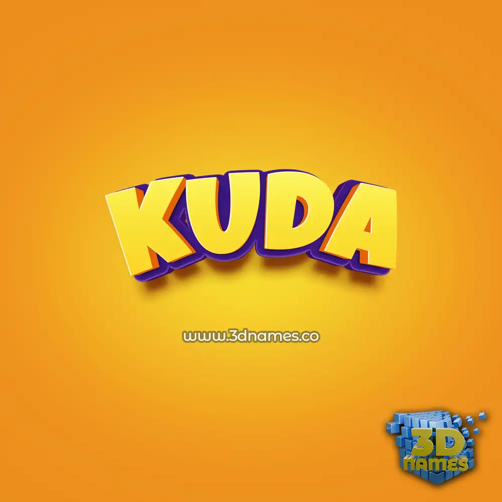 kuda in Orange Toon style - 3D name wallpaper