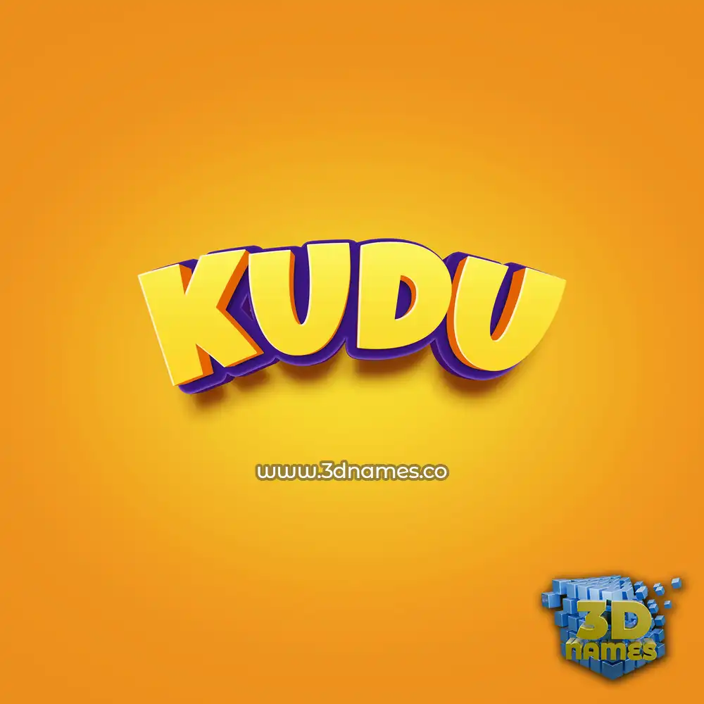 kudu in Orange Toon style - 3D name wallpaper
