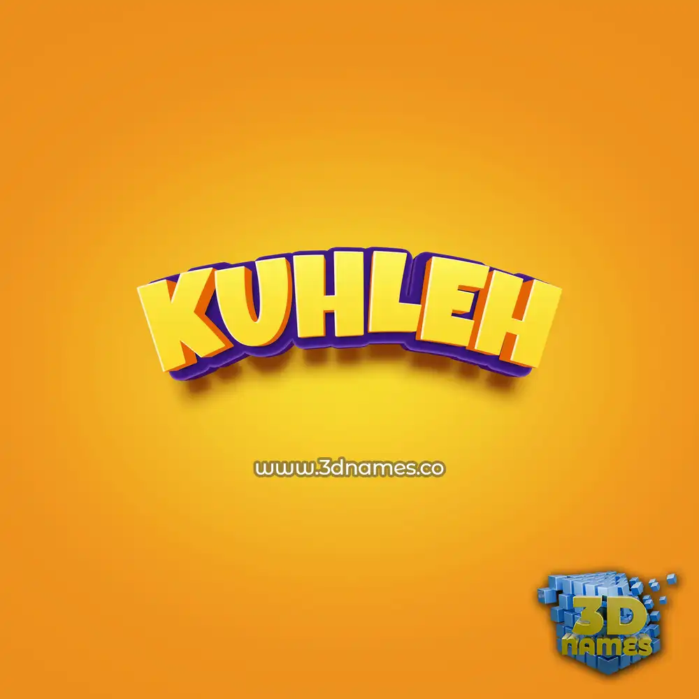 kuhleh in Orange Toon style - 3D name wallpaper