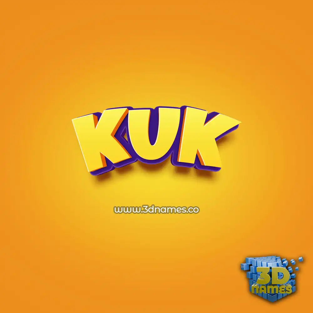 kuk in Orange Toon style - 3D name wallpaper