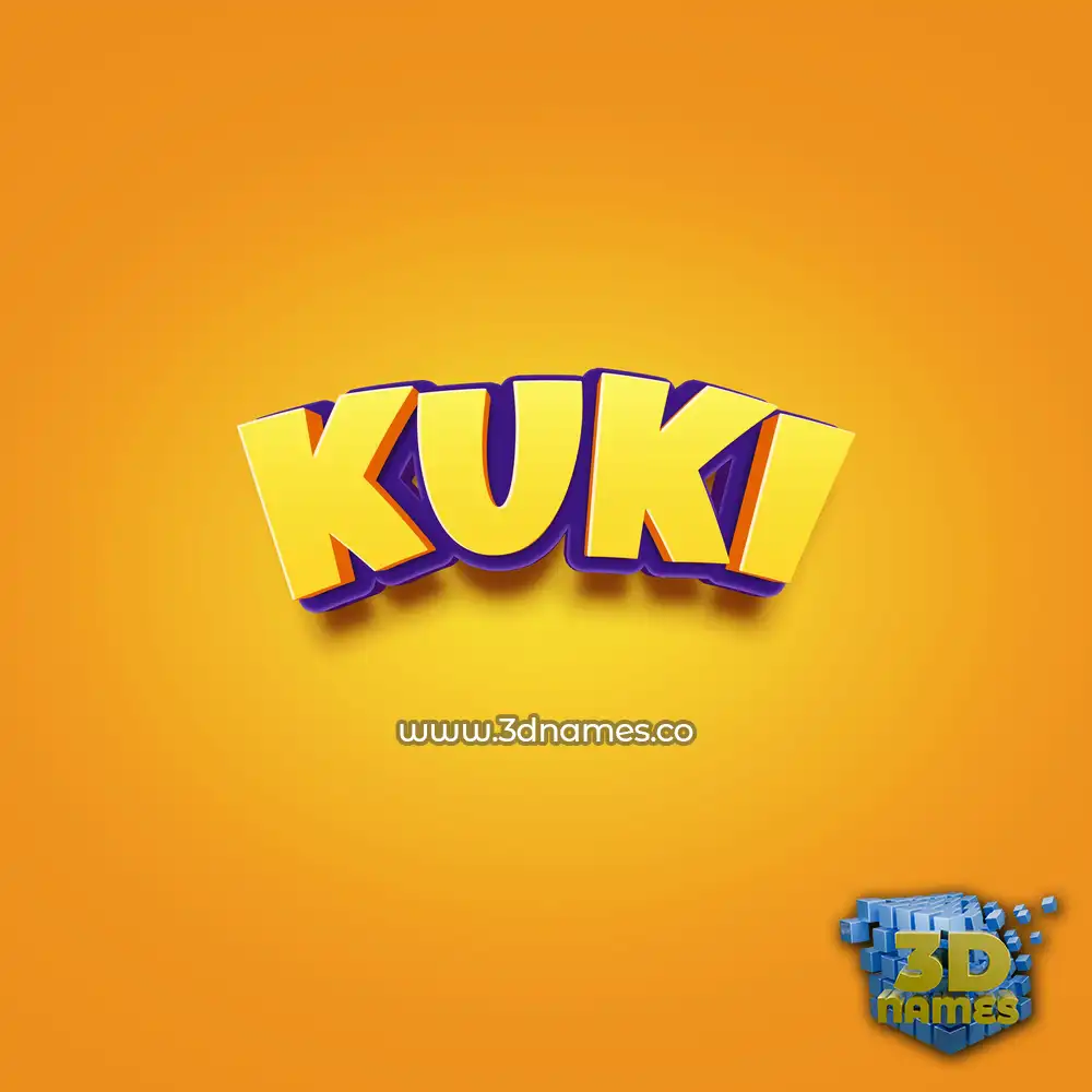 kuki in Orange Toon style - 3D name wallpaper