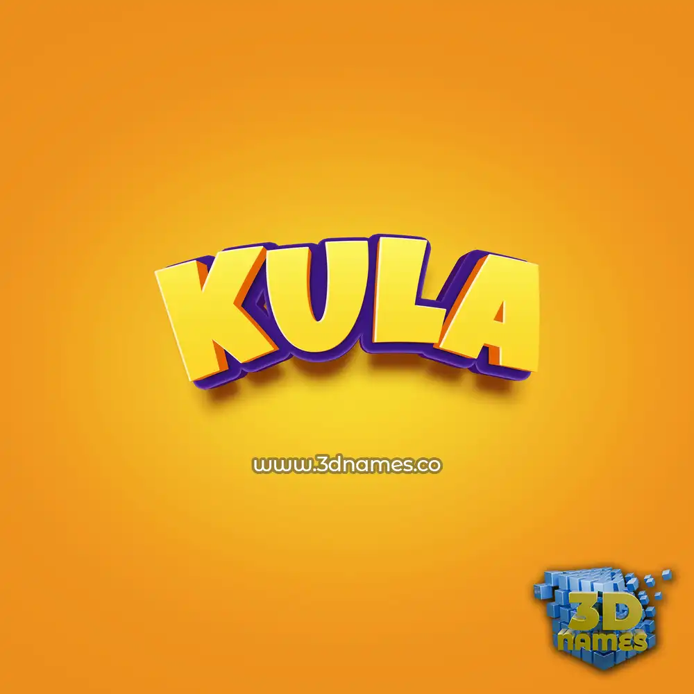 kula in Orange Toon style - 3D name wallpaper