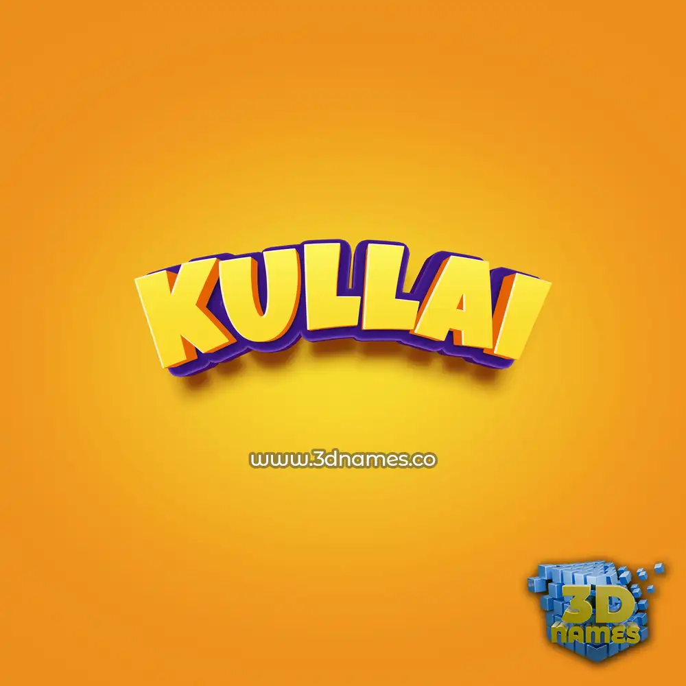 kullai in Orange Toon style - 3D name wallpaper