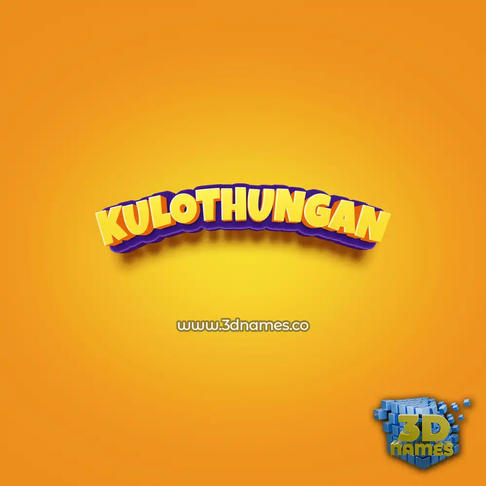 kulothungan in Orange Toon style - 3D name wallpaper