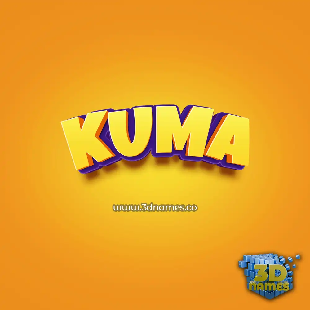 kuma in Orange Toon style - 3D name wallpaper