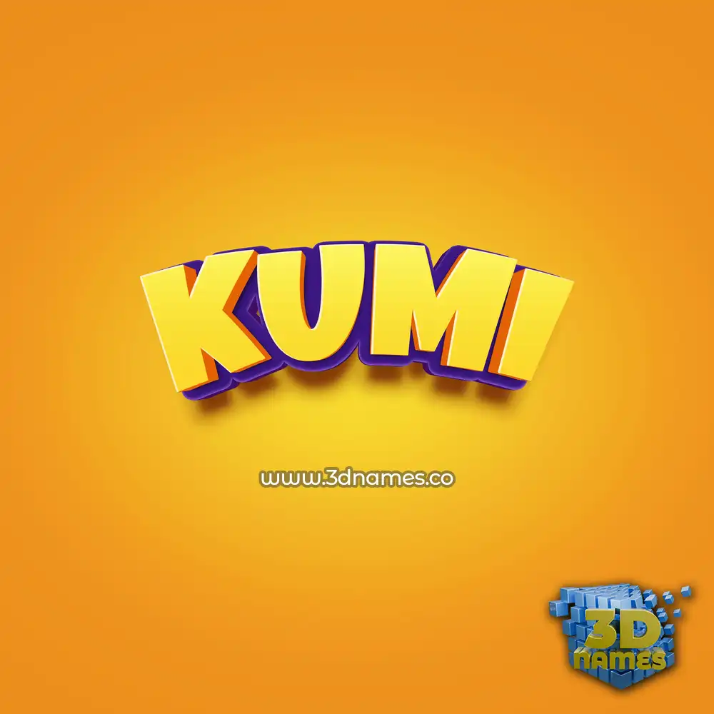 kumi in Orange Toon style - 3D name wallpaper