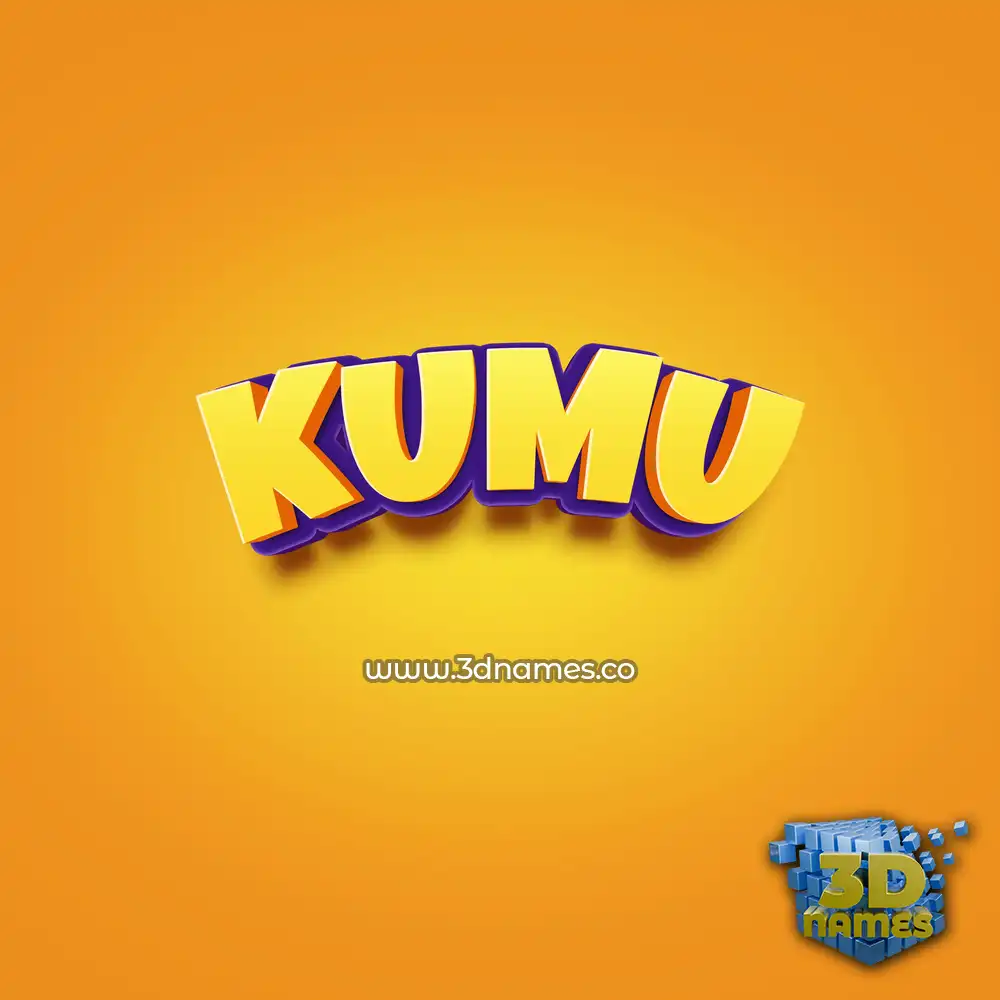 kumu in Orange Toon style - 3D name wallpaper