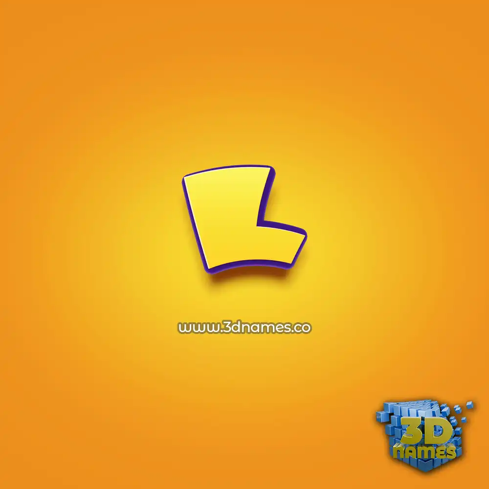 l in Orange Toon style - 3D name wallpaper
