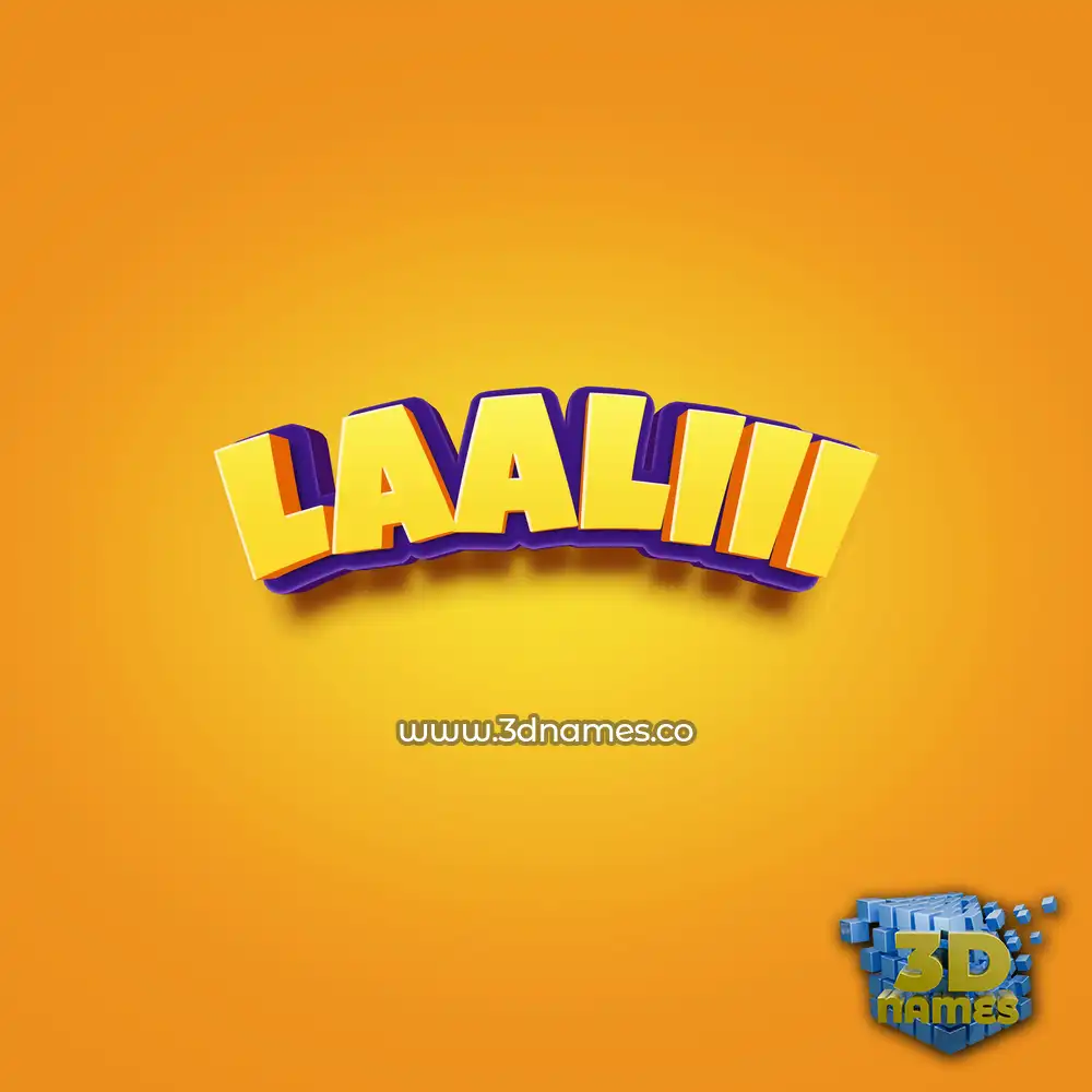 laaliii in Orange Toon style - 3D name wallpaper