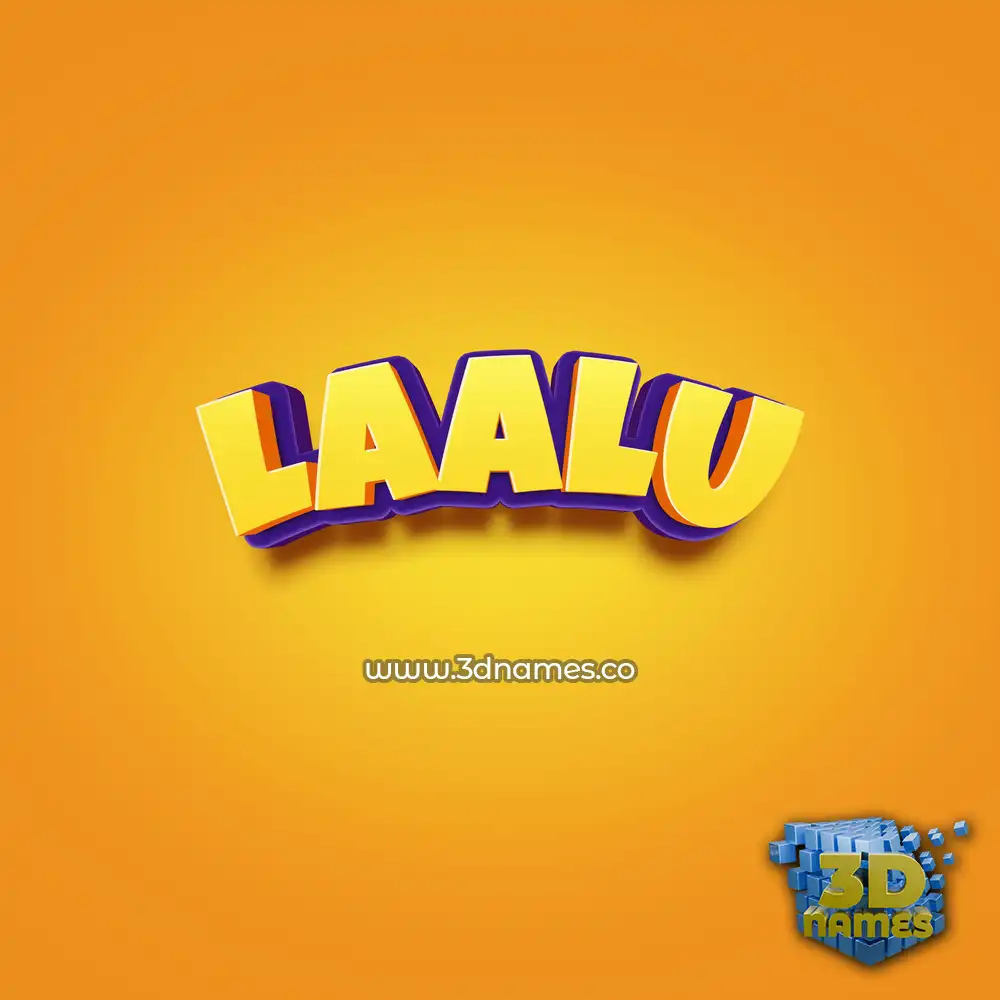 laalu in Orange Toon style - 3D name wallpaper
