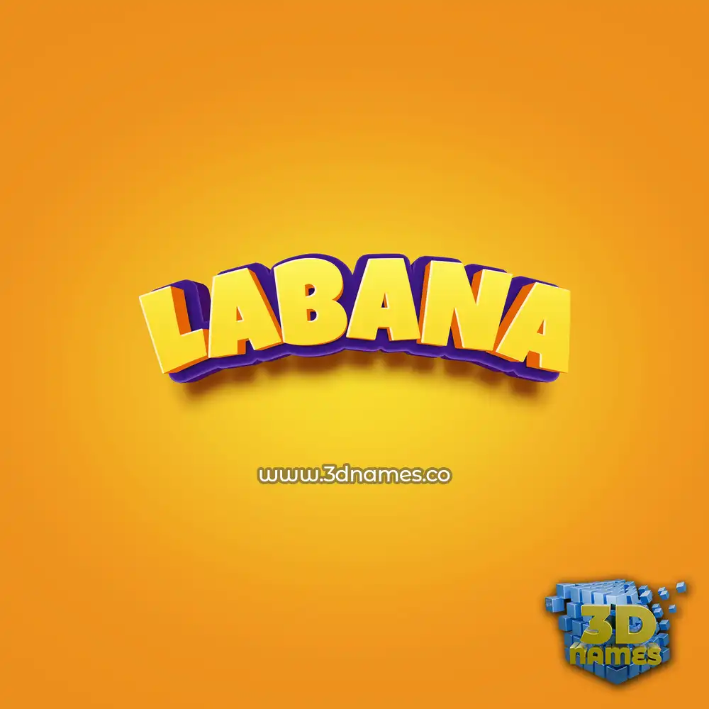 labana in Orange Toon style - 3D name wallpaper