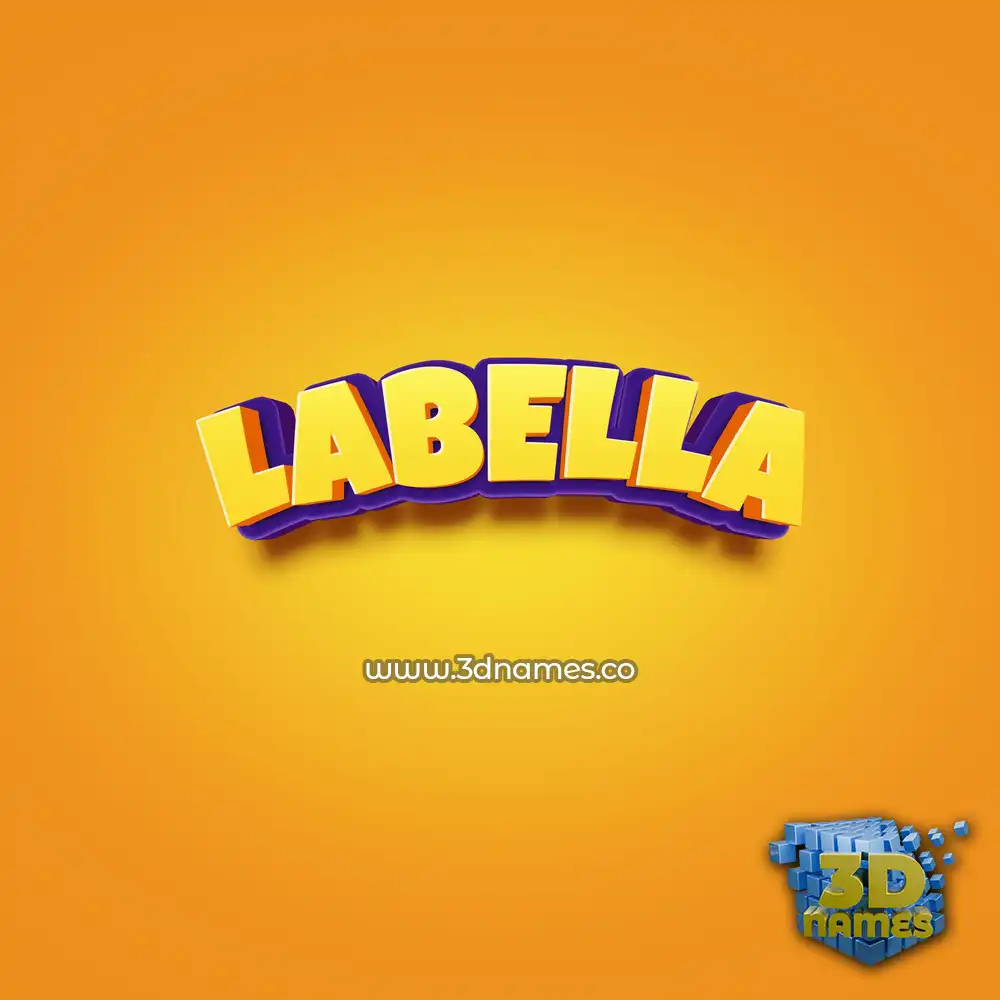 labella in Orange Toon style - 3D name wallpaper