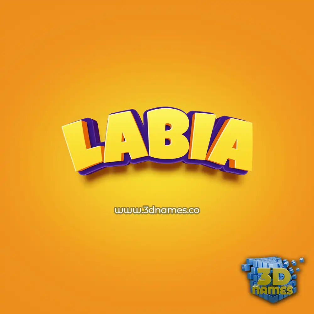 labia in Orange Toon style - 3D name wallpaper