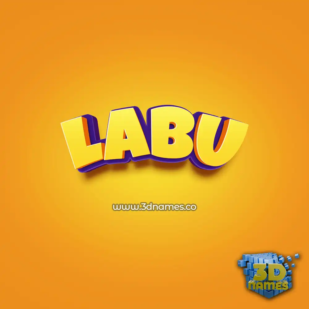 labu in Orange Toon style - 3D name wallpaper