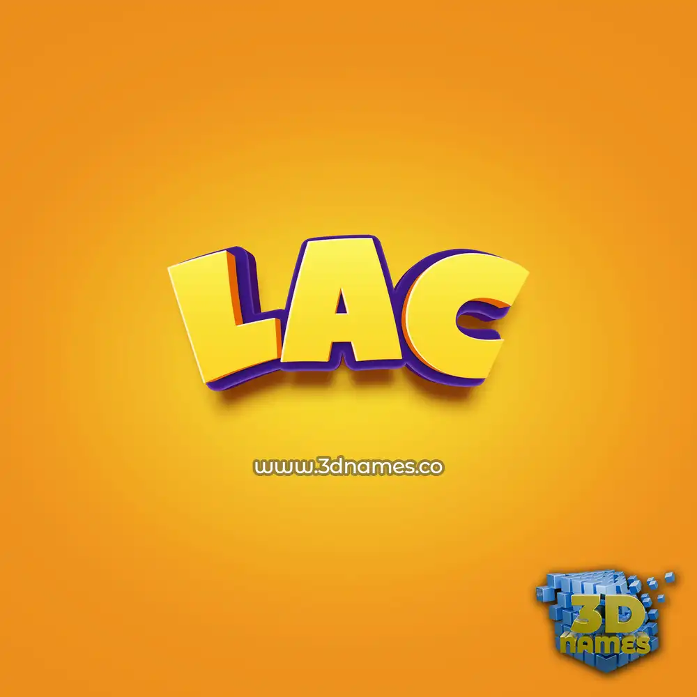 lac in Orange Toon style - 3D name wallpaper