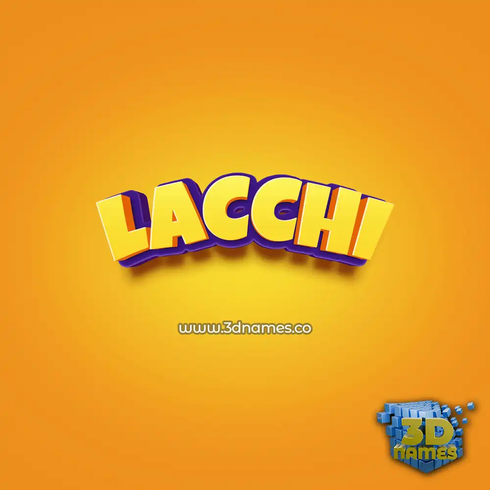 lacchi in Orange Toon style - 3D name wallpaper