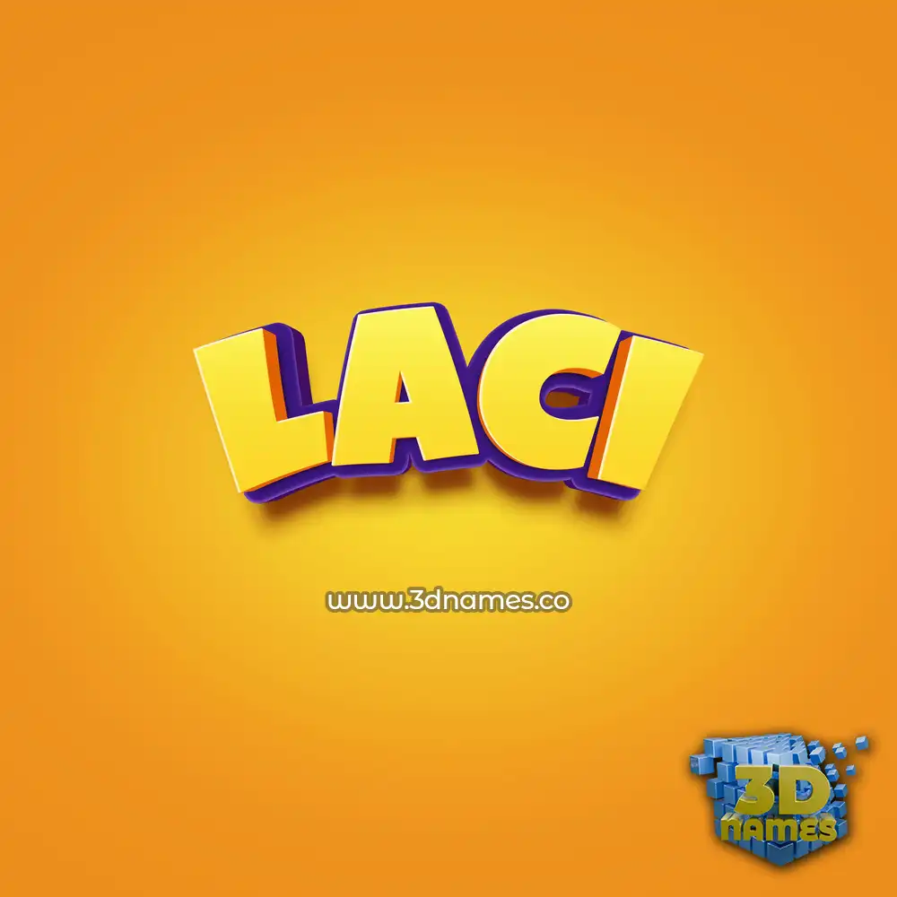 laci in Orange Toon style - 3D name wallpaper