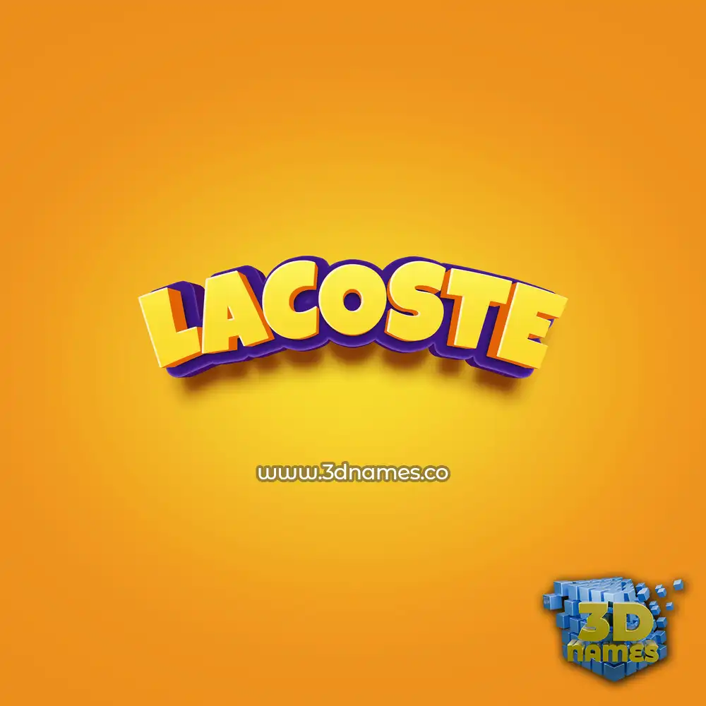 lacoste in Orange Toon style - 3D name wallpaper