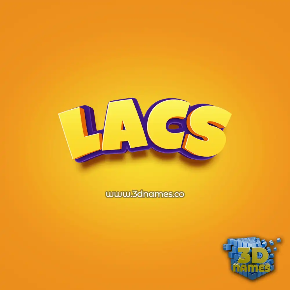 lacs in Orange Toon style - 3D name wallpaper