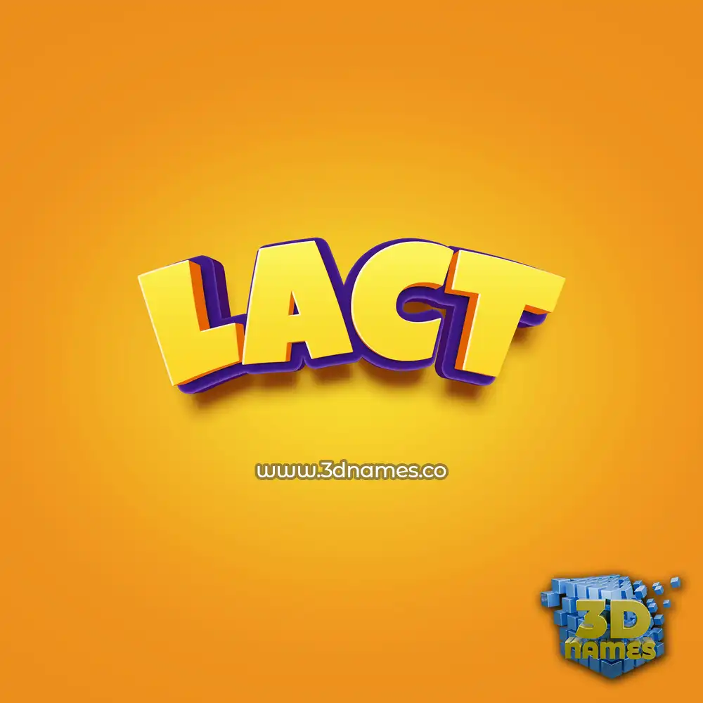 lact in Orange Toon style - 3D name wallpaper