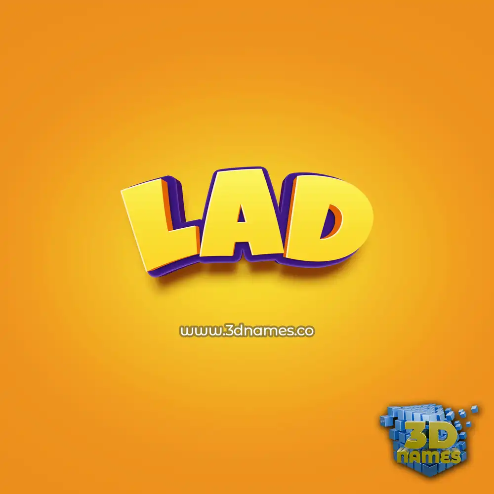 lad in Orange Toon style - 3D name wallpaper