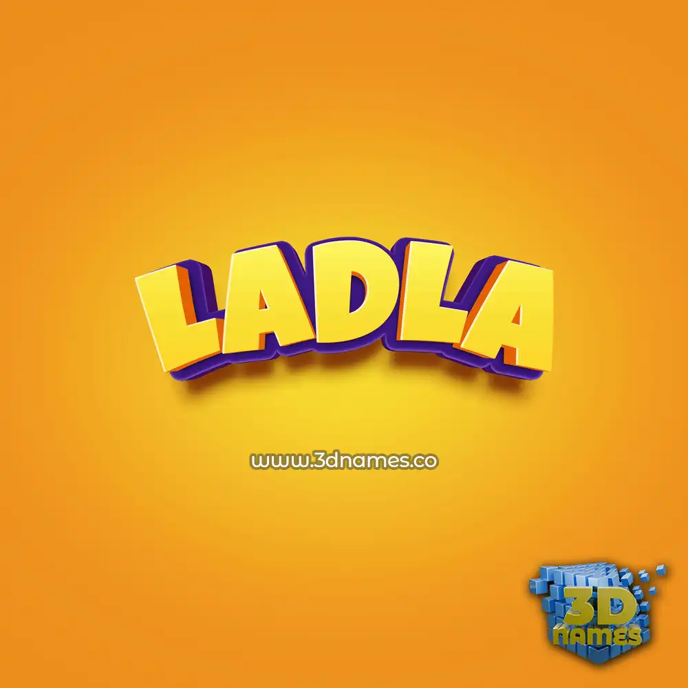 ladla in Orange Toon style - 3D name wallpaper