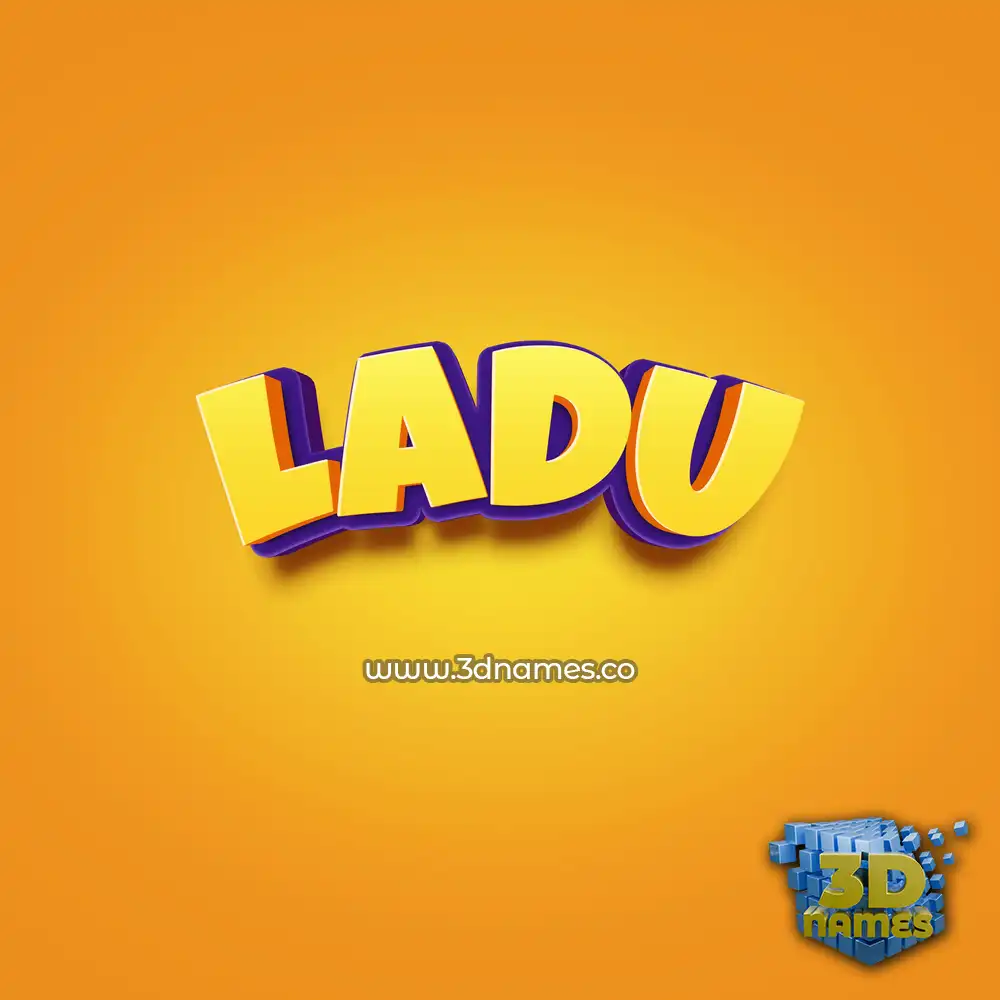 ladu in Orange Toon style - 3D name wallpaper