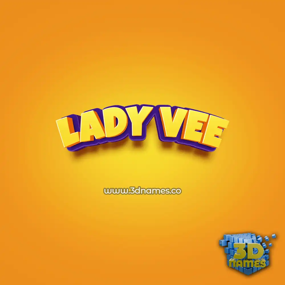 lady vee in Orange Toon style - 3D name wallpaper