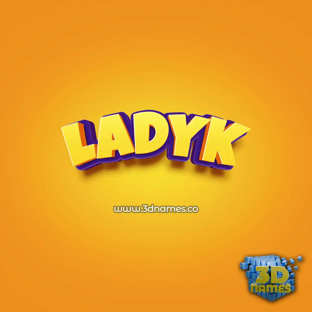 ladyk in Orange Toon style - 3D name wallpaper