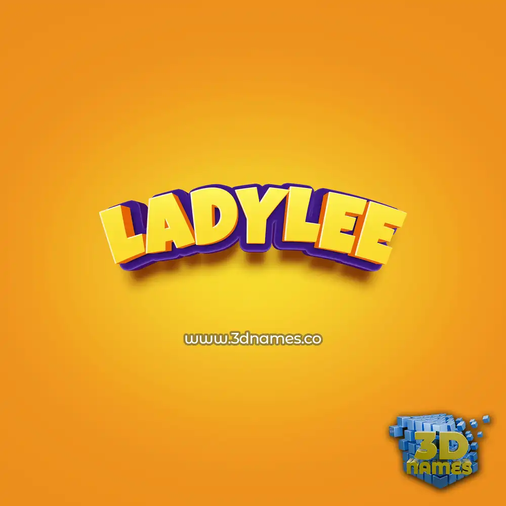 ladylee in Orange Toon style - 3D name wallpaper