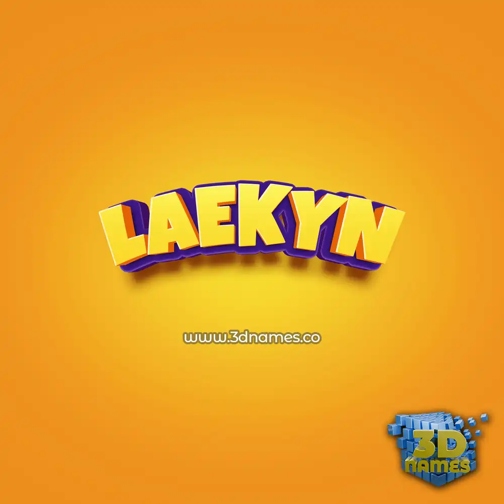 laekyn in Orange Toon style - 3D name wallpaper