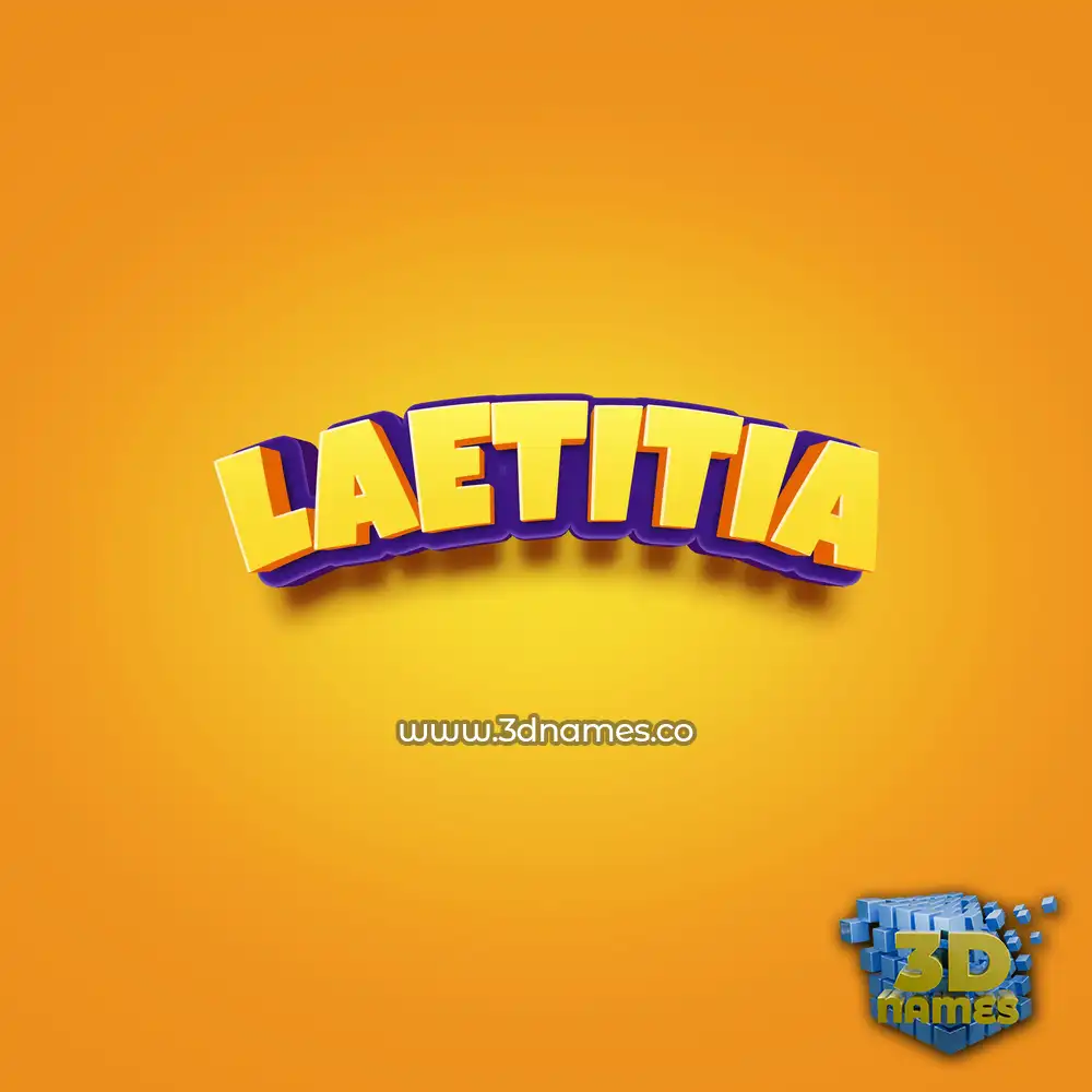 laetitia in Orange Toon style - 3D name wallpaper
