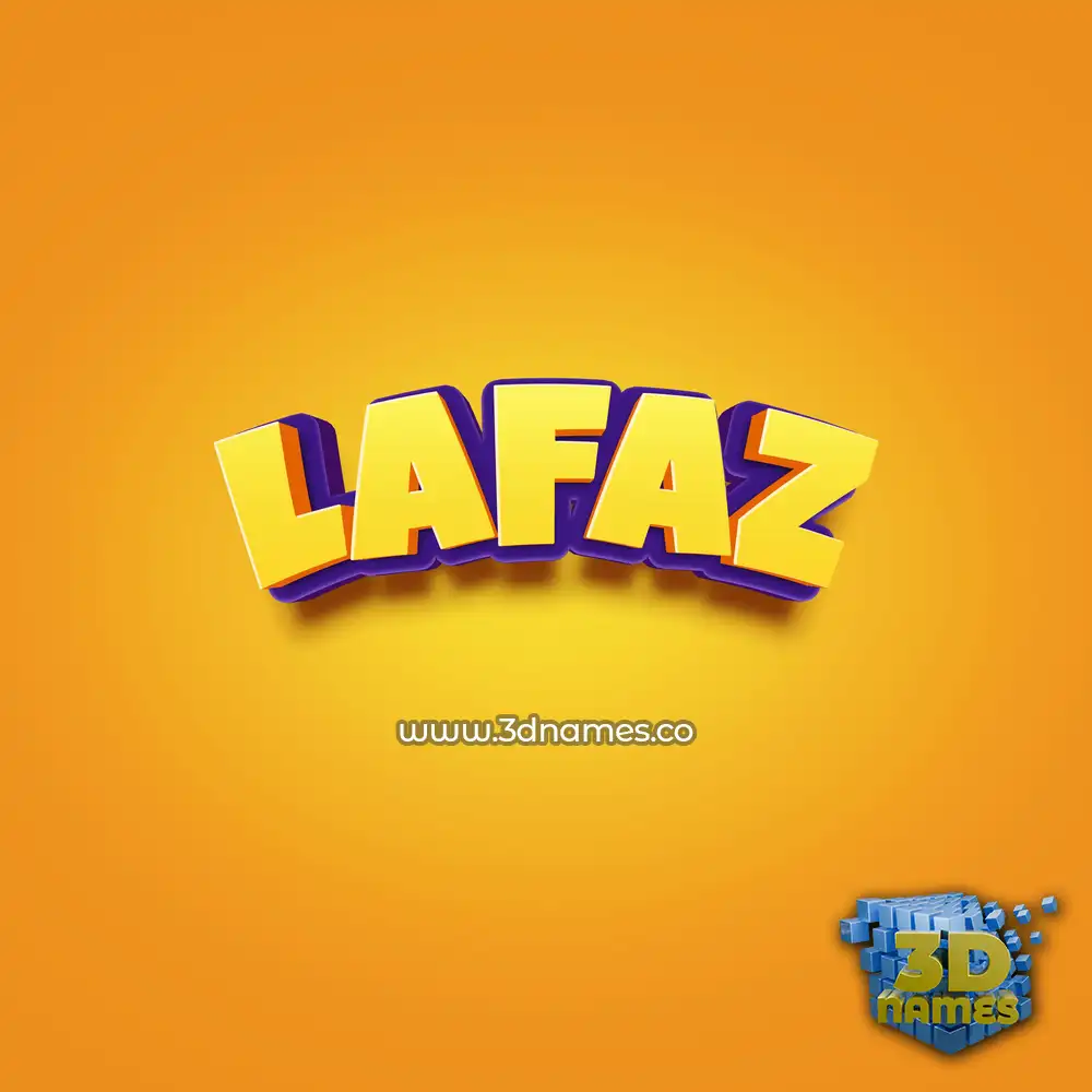 lafaz in Orange Toon style - 3D name wallpaper