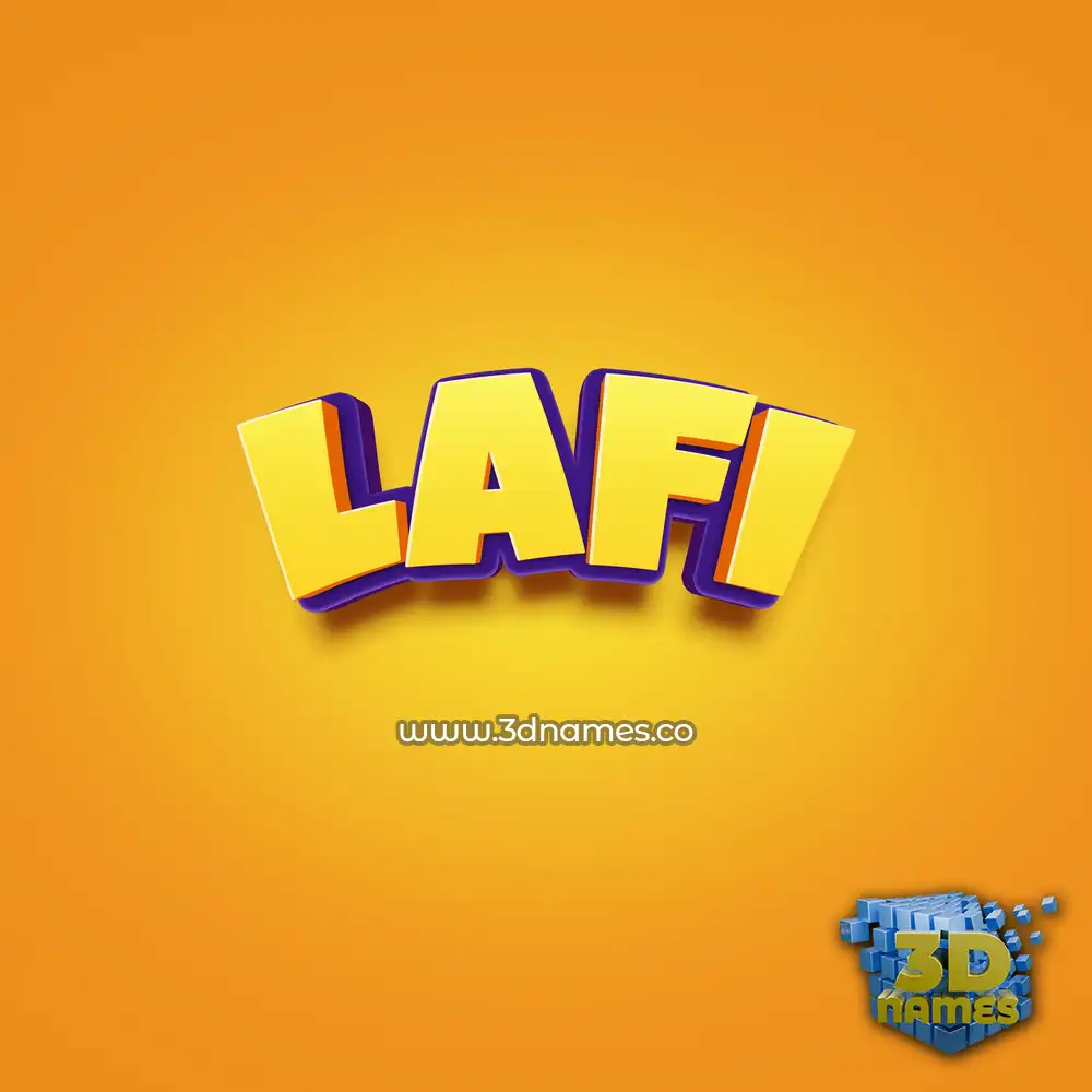 lafi in Orange Toon style - 3D name wallpaper