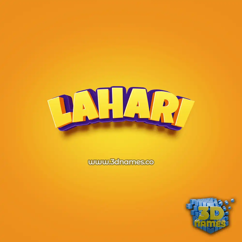 lahari in Orange Toon style - 3D name wallpaper