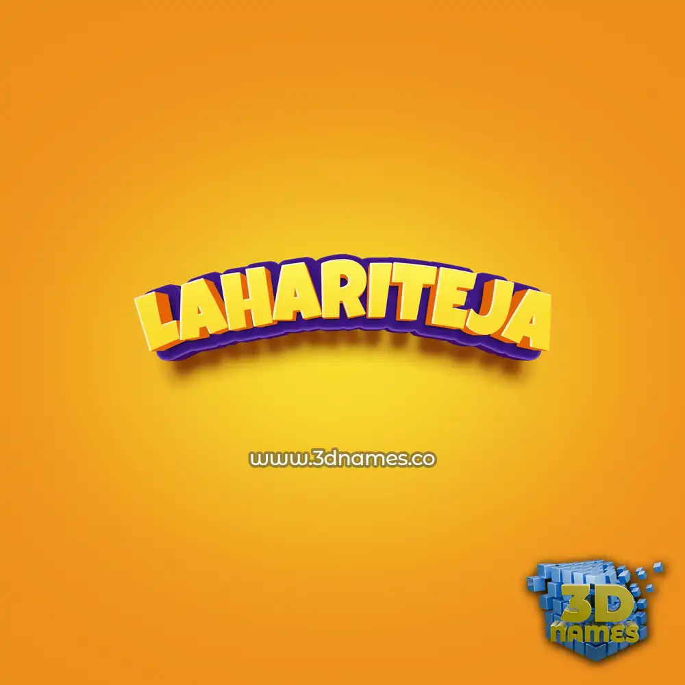 lahariteja in Orange Toon style - 3D name wallpaper