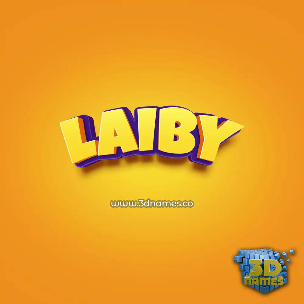 laiby in Orange Toon style - 3D name wallpaper