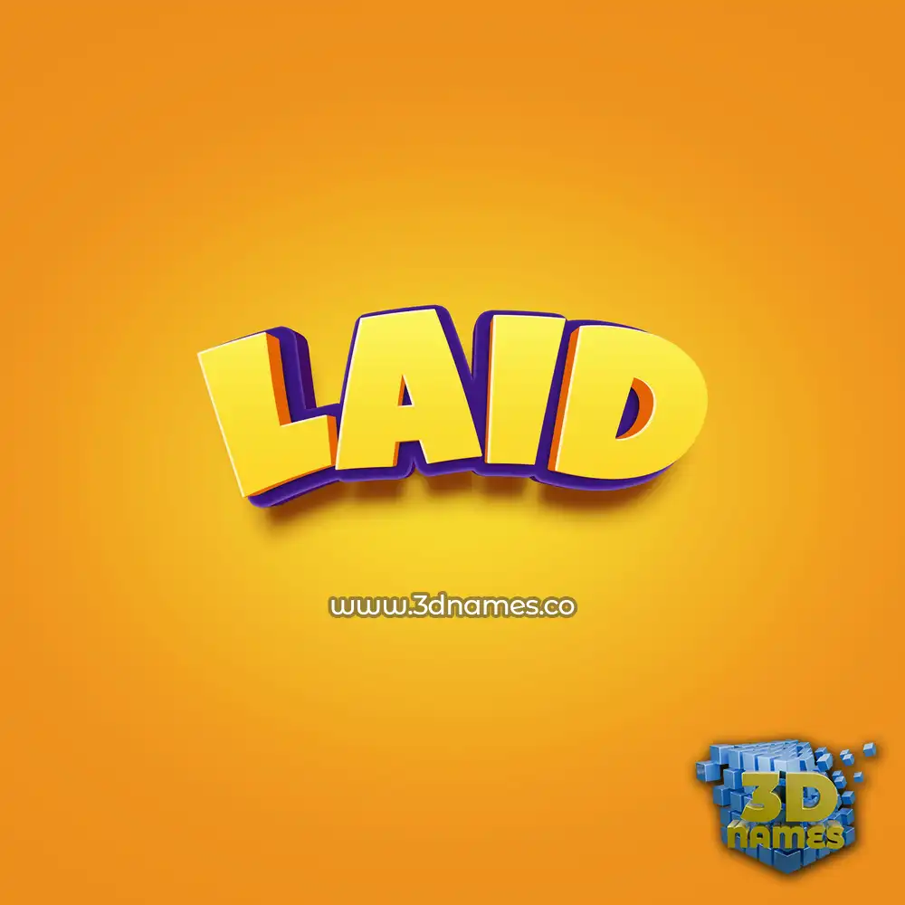laid in Orange Toon style - 3D name wallpaper