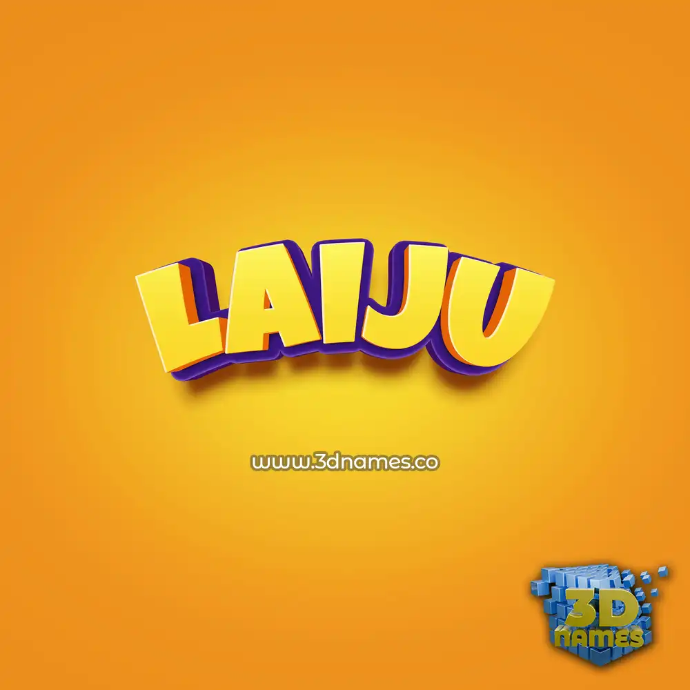 laiju in Orange Toon style - 3D name wallpaper
