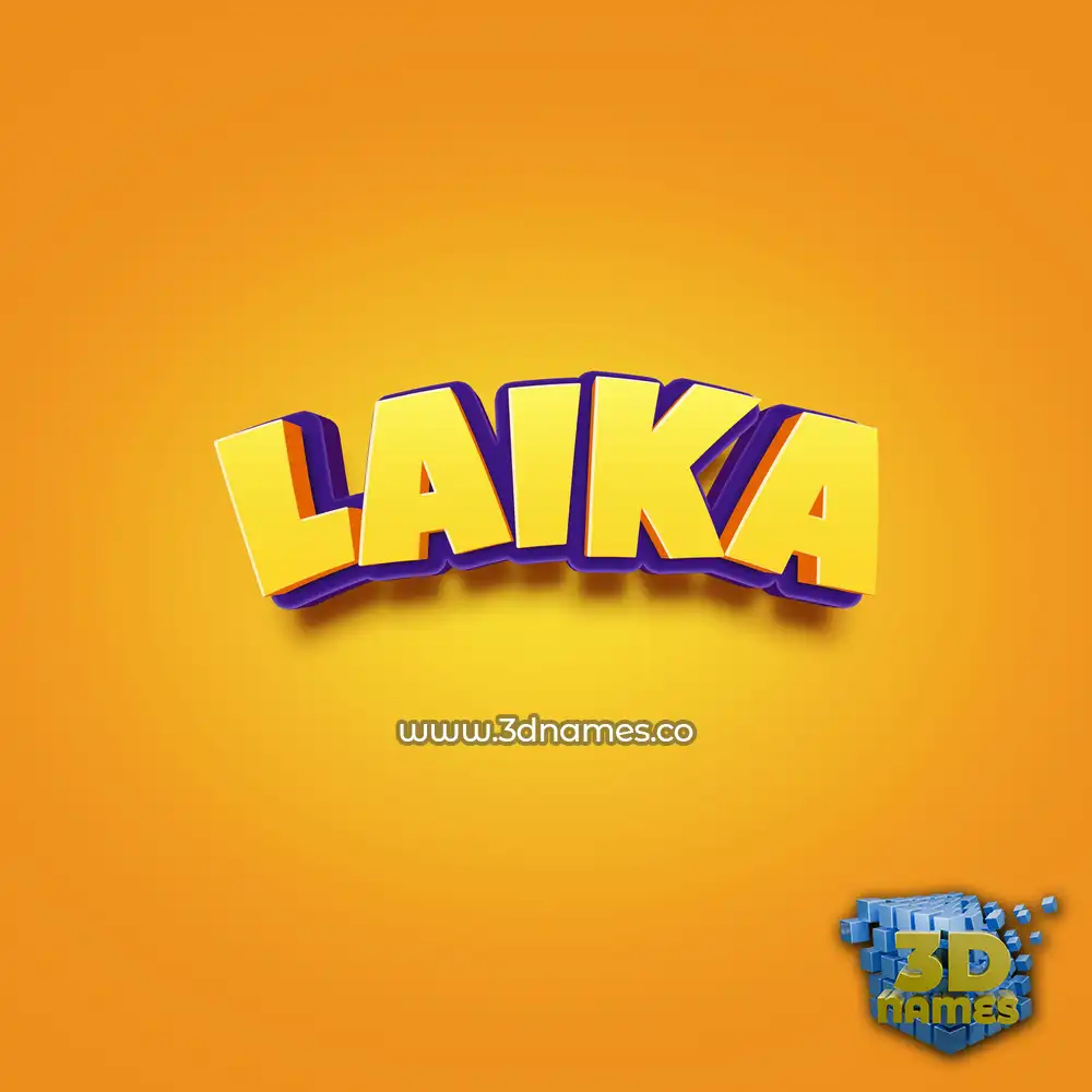 laika in Orange Toon style - 3D name wallpaper
