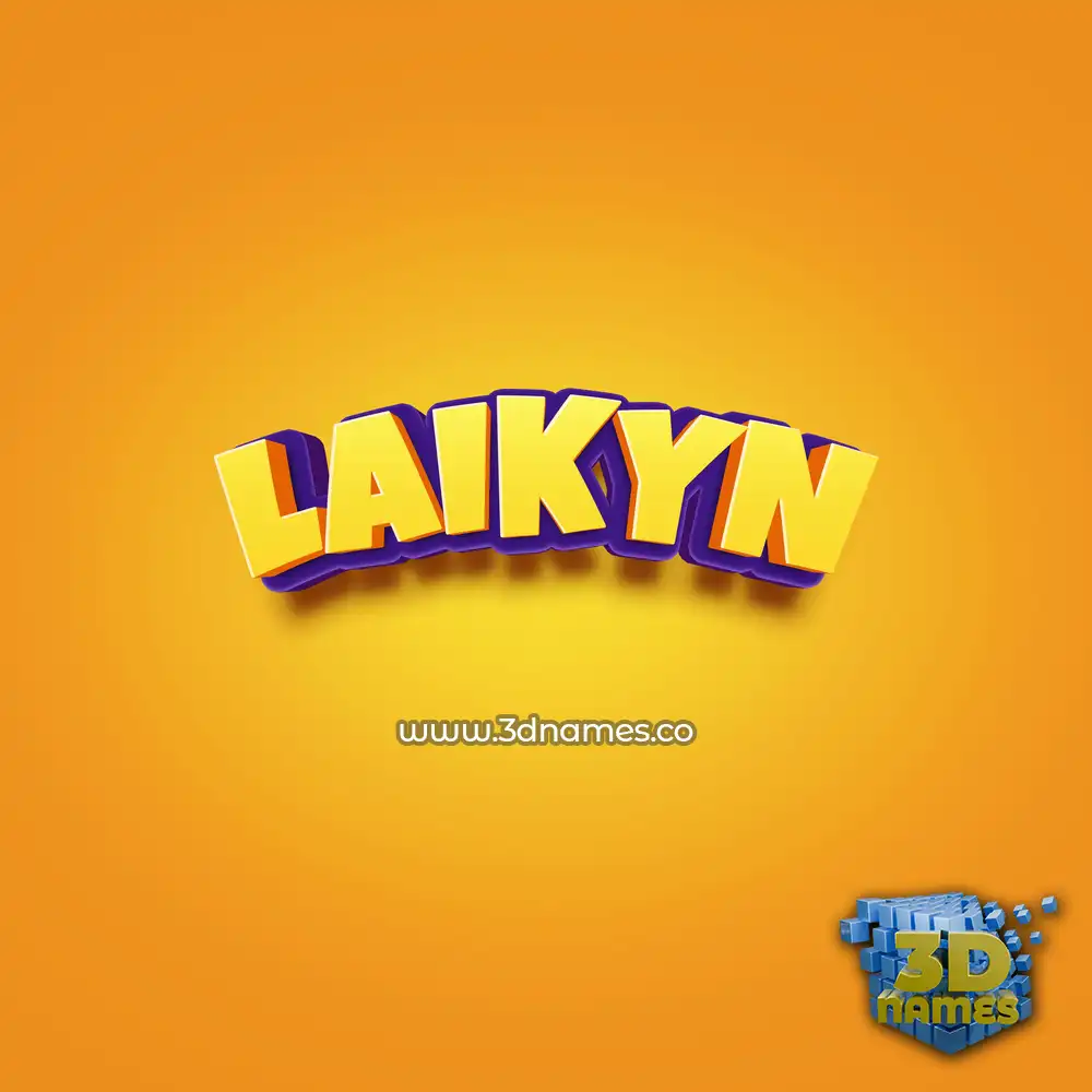 laikyn in Orange Toon style - 3D name wallpaper