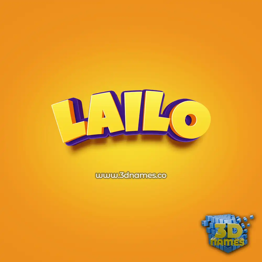 lailo in Orange Toon style - 3D name wallpaper