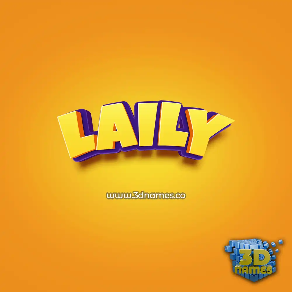 laily in Orange Toon style - 3D name wallpaper