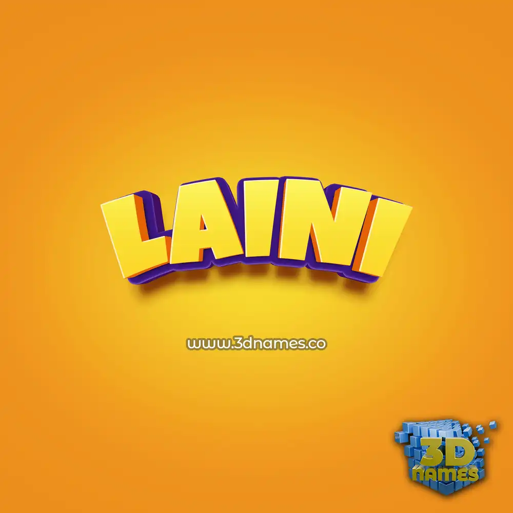 laini in Orange Toon style - 3D name wallpaper