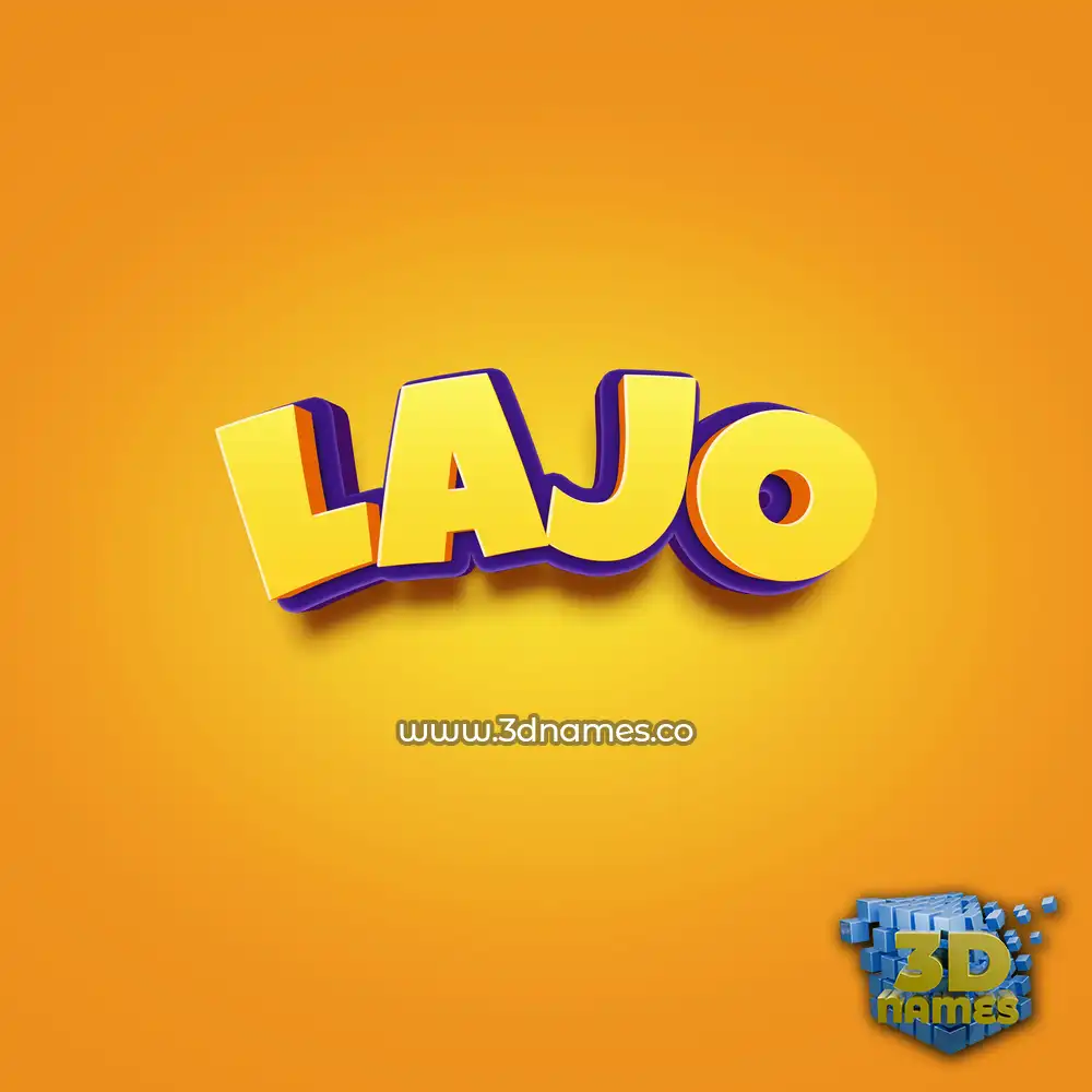 lajo in Orange Toon style - 3D name wallpaper
