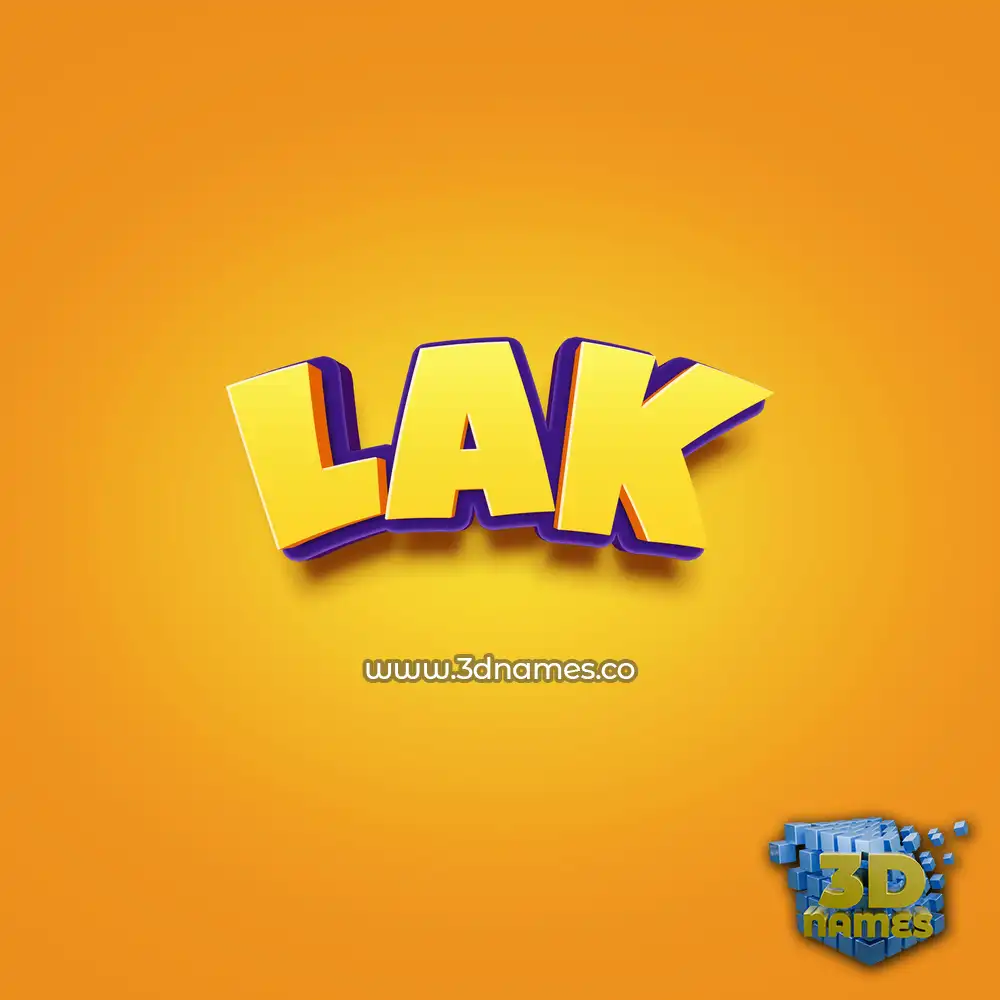 lak in Orange Toon style - 3D name wallpaper